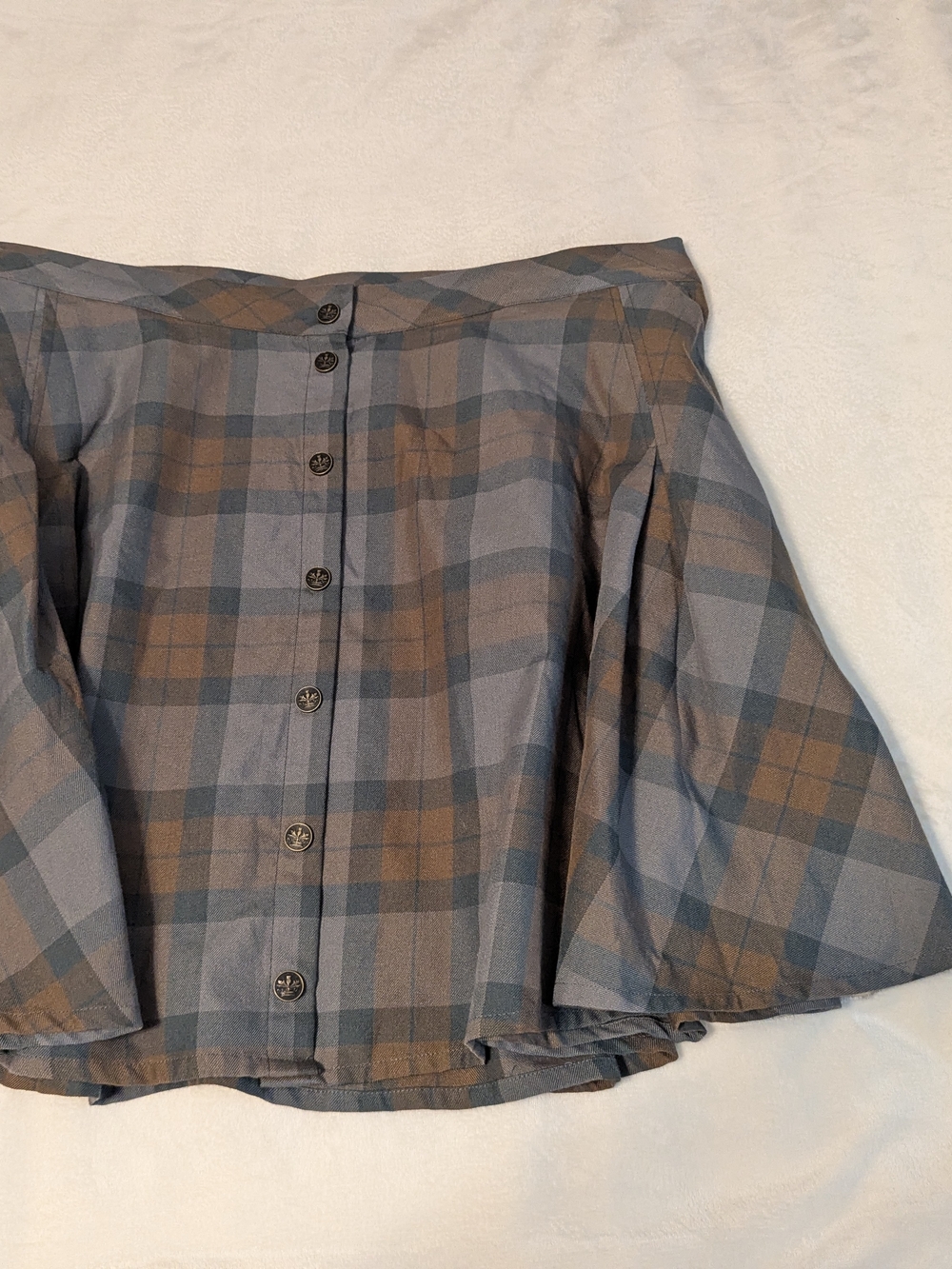 Torrid Outlander Plaid Circle Skirt in Gray and Brown